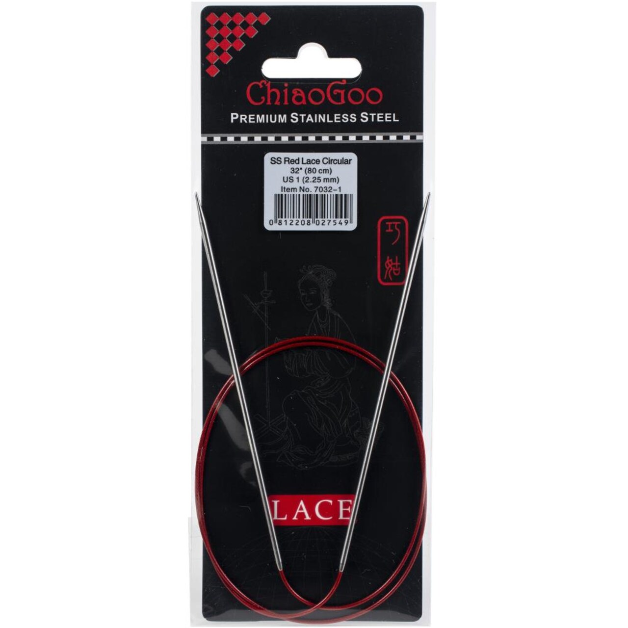 ChiaoGoo Red Lace 32" Stainless Circular Knitting Needles - Sizes US 0/2mm to 19 / 15mm